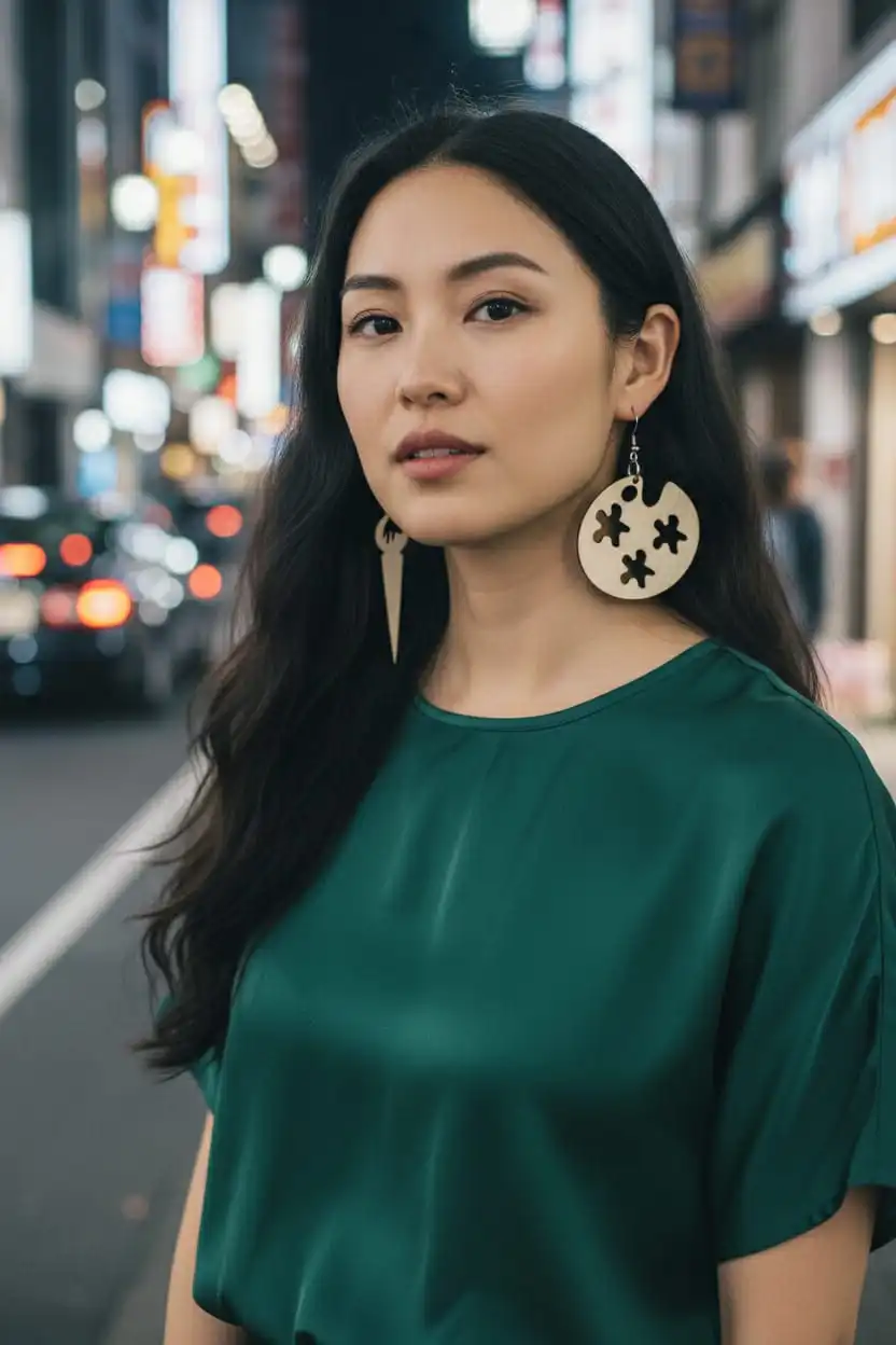 Boucles d’oreilles en bois pinceau et palette – Atelier BO